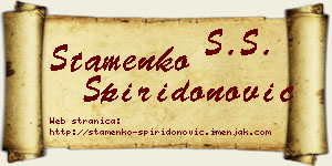 Stamenko Spiridonović vizit kartica
